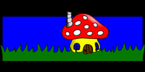 Fantasy Mushroom House Illustration PNG with transparent background