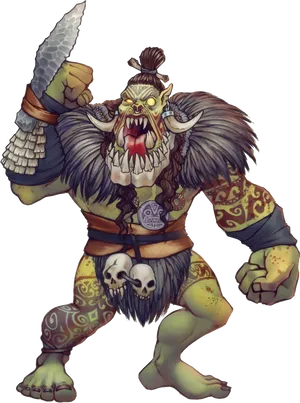 Fantasy Orc Warrior Artwork PNG Image