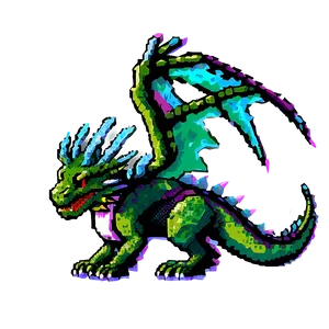 Fantasy Pixelated Dragon Png Pxm65 PNG Image