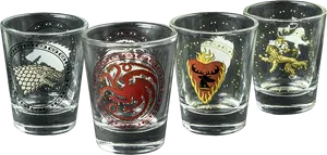 Fantasy Series Themed Shot Glasses PNG Image