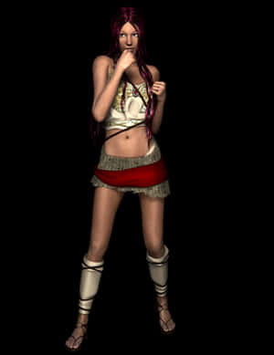 Fantasy Styled Characterwith Red Hair PNG image with transparent background