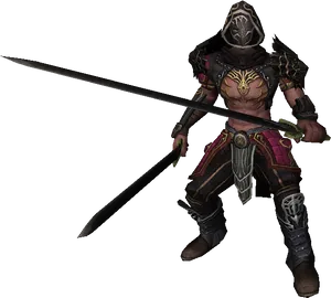 Fantasy Thief Character With Sword PNG Image