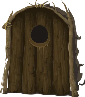 Fantasy Tree Door Illustration PNG Image