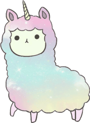Fantasy Unicorn Alpaca Cartoon.png PNG