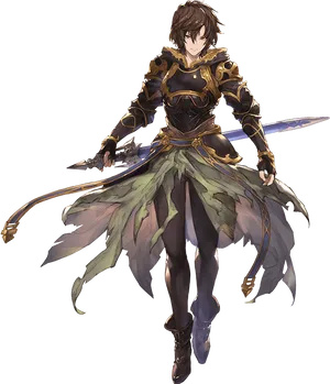 Fantasy_ Warrior_with_ Blade_and_ Armor PNG Image