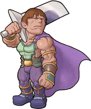 Fantasy Warriorwith Swordand Cape PNG Image