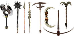 Weapons, Fantasy, Spear, Knife, Dagger, Pick, Mace - Armas De Fantasia, HD Png Download PNG