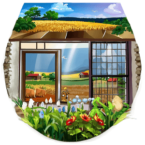 Farmhouse Scenery PNG bvg66 PNG