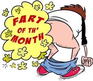 Fartofthe Month Cartoon PNG Image