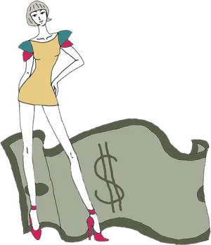 Fashionable Figureon Money Carpet PNG Image