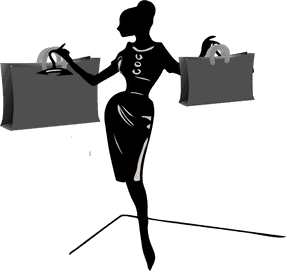 Fashionable Shopping Silhouette PNG image with transparent background