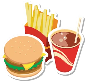 Fast Food Combo Illustration.png PNG Image
