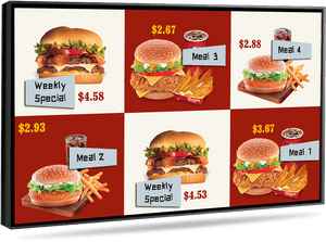 Fast Food Digital Menu Board PNG image with transparent background