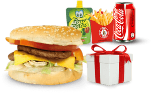 Breakfast Sandwich Cheeseburger Fast Food Junk Food - Coca Cola, HD Png Download PNG