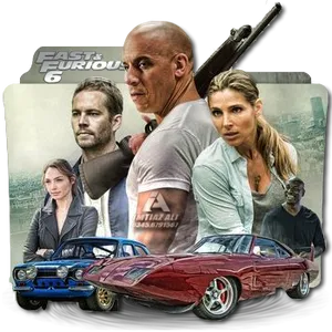 Fast Furious6 Movie Castand Cars PNG Image