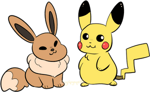 Fat Pikachu And His Good Buddy Eevee - Eevee Fat, HD Png Download PNG image with transparent background