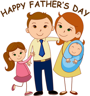 Fathers Day Celebration Cartoon Family PNG image with transparent background