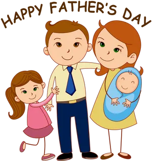 Fathers Day Celebration Cartoon Family PNG Image