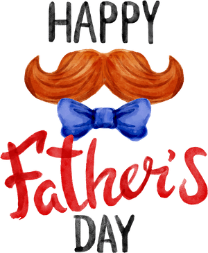 Fathers Day Celebration Mustacheand Bow Tie PNG image with transparent background