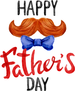 Fathers Day Celebration Mustacheand Bow Tie PNG Image