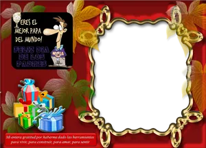 Fathers Day Framewith Greetingsand Gifts PNG Image