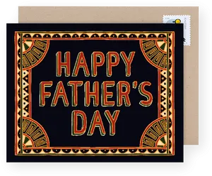 Fathers Day Greeting Card Design PNG Image