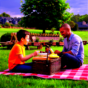 Fathers Day Picnic Scene PNG nvm PNG image with transparent background