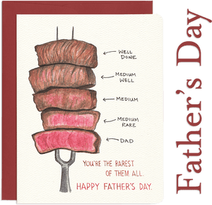 Fathers Day Steak Doneness Card PNG image with transparent background