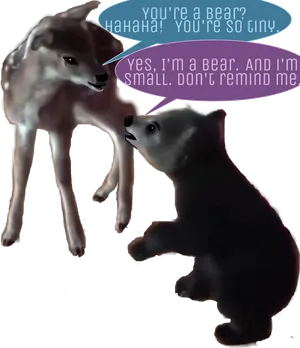 Fawnand Bear Conversation PNG Image