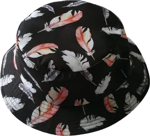 Feather Print Bucket Hat PNG Image