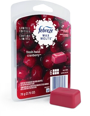 Febreze Cranberry Wax Melts Limited Edition PNG Image