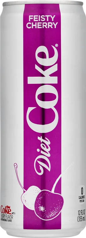 Feisty Cherry Diet Coke Can PNG Image