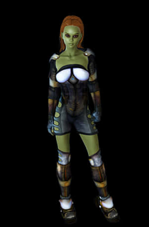 Female Alienin Futuristic Armor PNG image with transparent background
