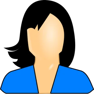 Female Avatar Blue Shirt Graphic PNG Image