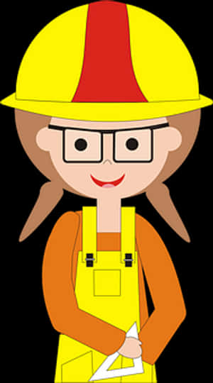Female Construction Worker Cartoon Character PNG image with transparent background