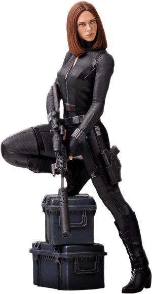 Captain America Winter Soldier Black Widow Statue, HD Png Download PNG