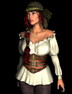 Female Pirate Character Portrait PNG image with transparent background