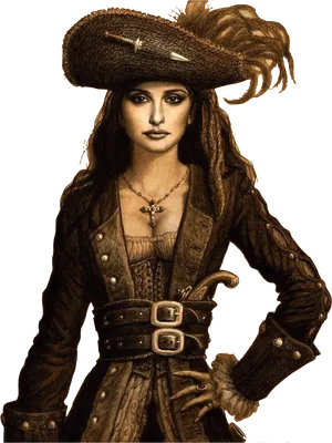 Female Pirate Illustration PNG Image