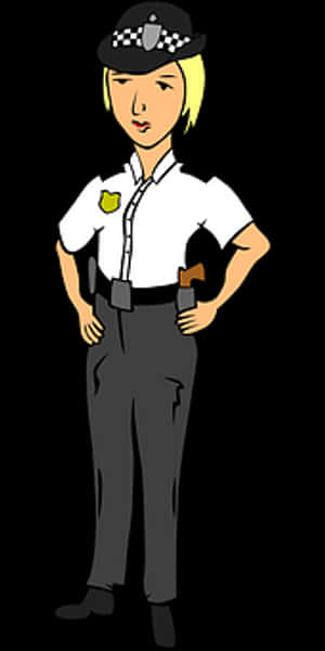 Female Police Officer Cartoon Illustration PNG image with transparent background