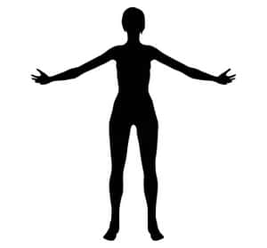 Female Silhouette Spread Arms PNG image with transparent background