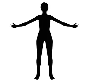 Female Silhouette Spread Arms PNG Image