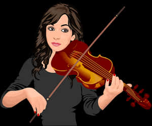 Female Violinist Vector Illustration PNG image with transparent background