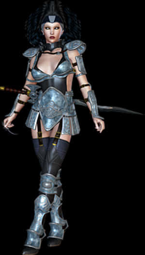 Female Warriorin Armor PNG image with transparent background