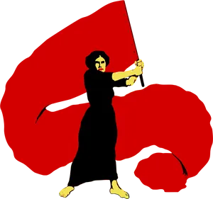 Feminist Flag Bearer PNG Image