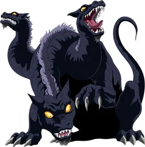 Ferocious Cerberus Artwork PNG Image