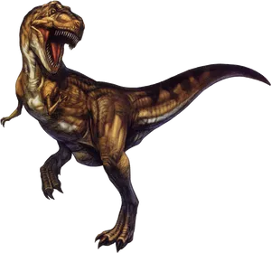 Ferocious Tyrannosaurus Rex Illustration PNG Image