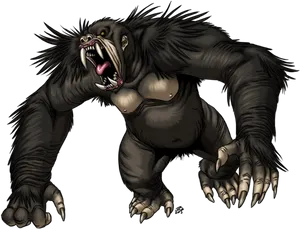 Ferocious Werewolf Artwork PNG Image