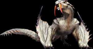 Ferocious Winged Beast PNG image with transparent background