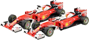 Ferrari F1 Racing Cars Formation PNG Image