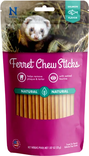 Ferret Chew Sticks Salmon Flavor Packaging PNG Image